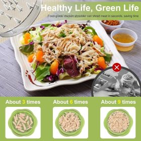 Chicken Shredder Large Chicken Breast Shredder Tool Twist with Brush&Fork, Visible Meat Shredder Machine, Anti-Slip Strip, Ergonomic Handle, BPA