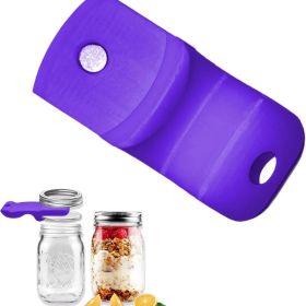 Mason Jar & Canning Opener Tool With Magnetic Lid Lifter Purple - Vacuum Seal Release For Regular & Wide Mouth Jars (Option: Purple)