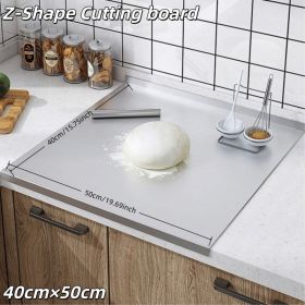Stainless Steel Cutting Board With Lip For Kitchen Chopping Boards For Countertop Large Metal Cutting Board Over Sink Suitable For Meat Fruits Ve (Option: 40X50CM)