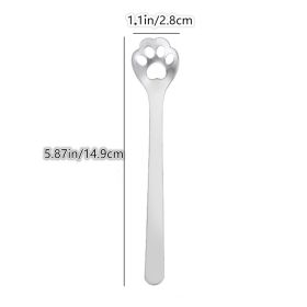 1/5pcs, Stainless Steel Hollow Out Kawaii Cat Claw Spoon, Mixing Spoon, Cake Dessert Spoon, Cookie Mold (quantity: 1pc, Items: Hollow Cat Claw Spoon)