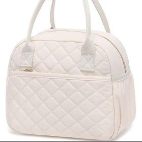waterproof and insulated lunch box bag, large capacity portable lunch box bag (Color: Beige)