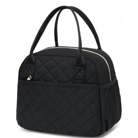 waterproof and insulated lunch box bag, large capacity portable lunch box bag (Color: Black)